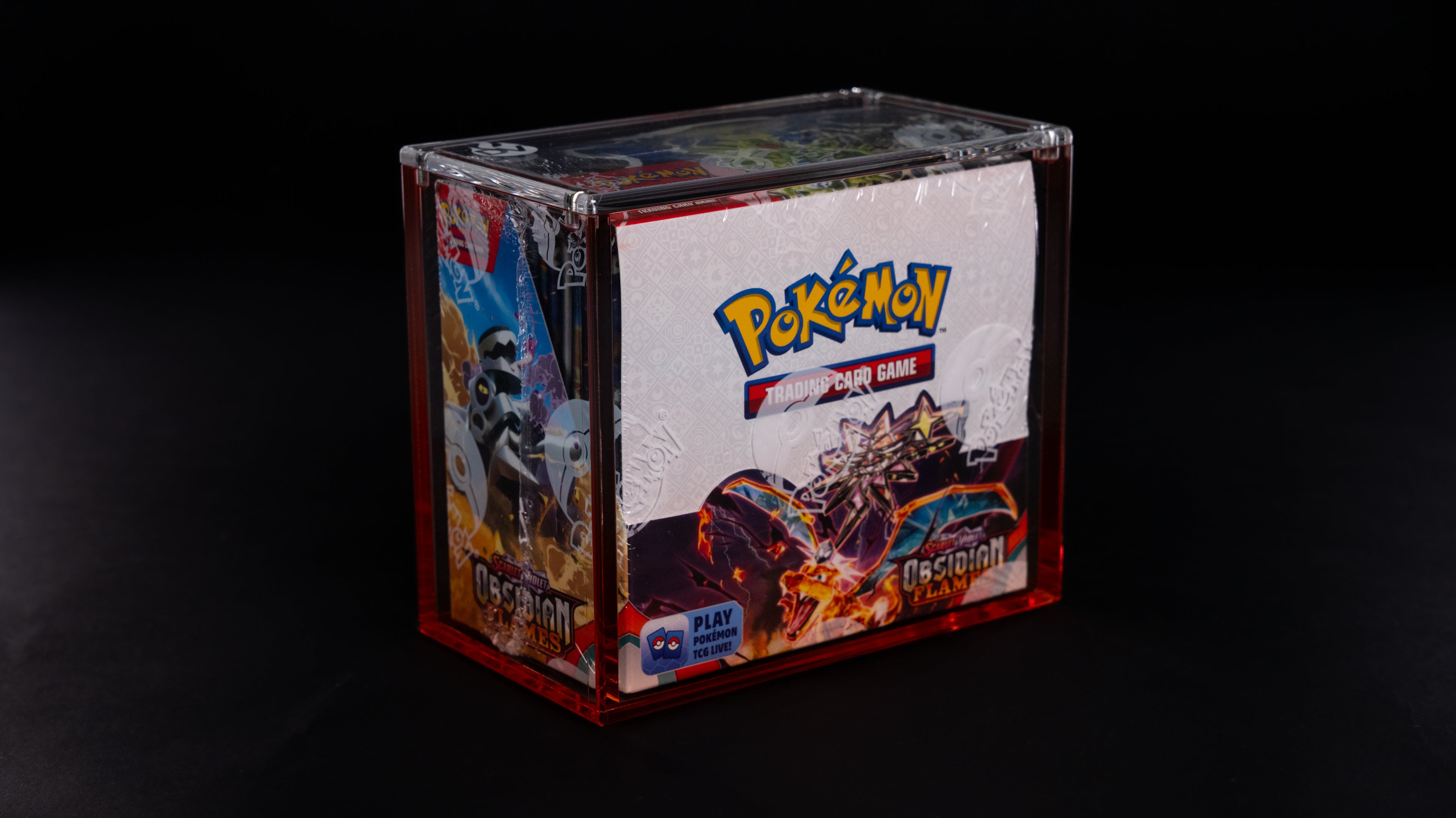 proxy pokemon booster box Acrylic Case – Red (Red Gradient) Pokémon Booster Box (BB) – DisplayVault